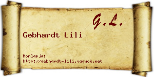 Gebhardt Lili névjegykártya